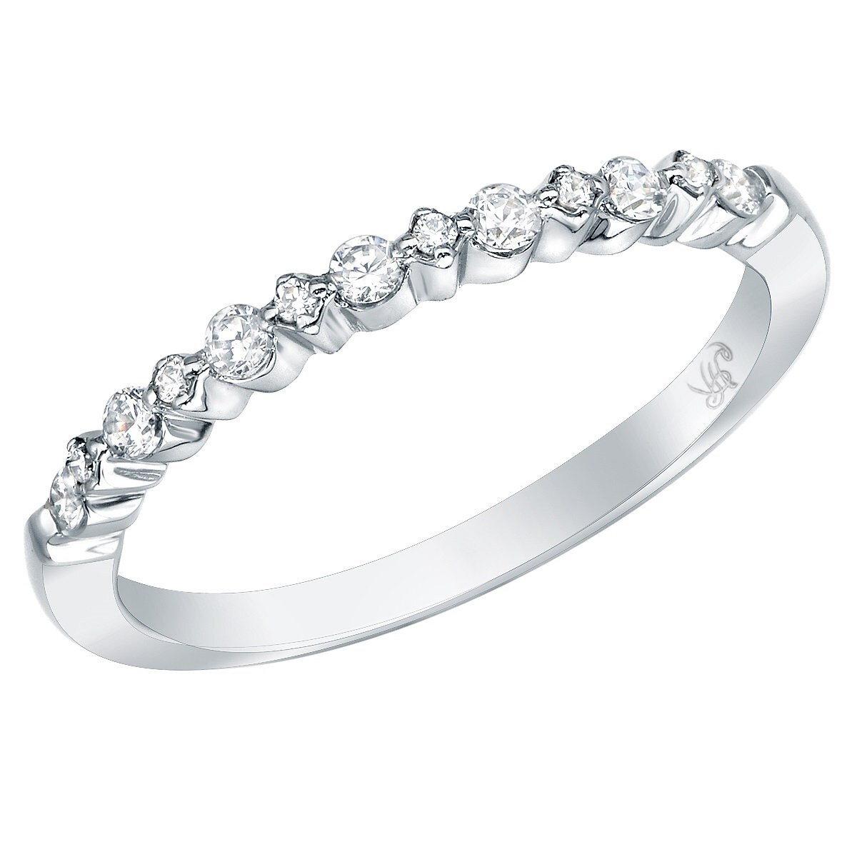 Zierlicher 0.20Ctw Brillantring Im Stapeldesign Aus 14K Weißgold von ARTMANJEWELRY