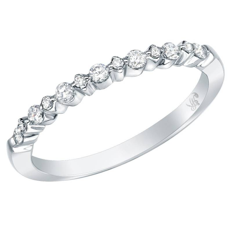 Zierlicher 0.20Ctw Brillantring Im Stapeldesign Aus 14K Weißgold von ARTMANJEWELRY