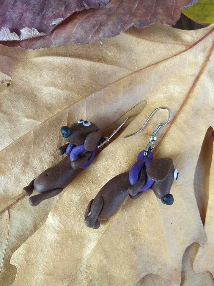 Dackel Ohrringe Fimo Schmuck Hund Tier Schwarze Geschenk Für Sie Schrullig Dackel Ohrringe Fimo Schmuck Hund Tier Schwarze Geschenk Für Sie Schrullig von ARTMARGY