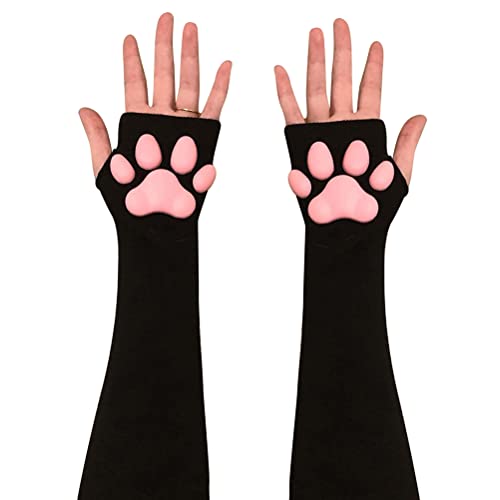 ARTOCT Fingerlose Handschuhe, Cat Paw Fäustlinge, weiche Winterhandschuhe, Cat Claw Paws Pads, Ärmel, Katzen-Cosplay-Zubehör Frauen und Mädchen von ARTOCT