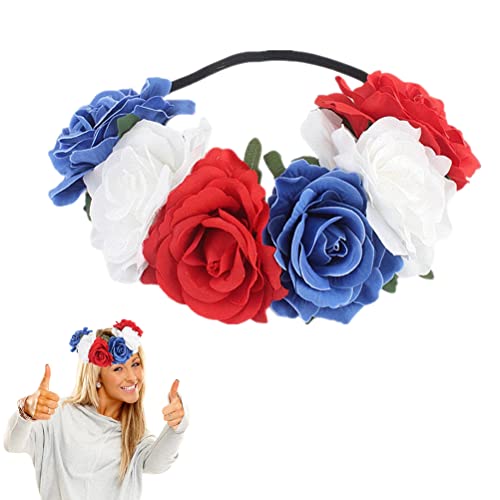 ARTOCT Union Jack Haarband, Blumen-Design, Königsblau, Weiß und Rot von ARTOCT