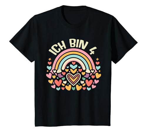 Kinder Ich Bin 4 Jahre Mädchen Geburtstag 4. Vier Vierter Spruch T-Shirt von ARTPALAT