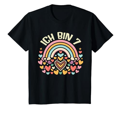 Kinder Ich Bin 7 Jahre Mädchen Geburtstag 7. Sieben Siebter Spruch T-Shirt von ARTPALAT