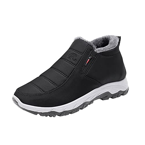 ARTRAY Winter Warm Wasserdicht Samt Stiefel Für Männer Und Frauen Outdoor Flache Turnschuhe Warme Pelz Gefütterte Winterstiefel Damen Schnee Strapazierfähige Schuhe Herren Motorrad Stiefel Trekking von ARTRAY