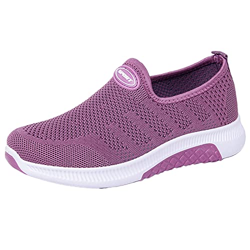 Damen-Laufschuhe, Tennisschuhe, lässig, atmungsaktiv, Fitnessstudio, Fitness, Sport, Sneaker, modisch, Netzstoff, atmungsaktiv, flache Sneaker, Outdoor, super bequeme Bergsteigerschuhe, violett, 39 EU von ARTRAY