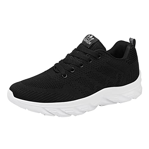 Damen Leichte Wanderschuhe Mesh Atmungsaktive Anti-Rutsch-Turnschuhe Damen Casual Smart Lace Up Sportschuhe Hohe Traktion Sohle Wanderschuhe Bequem Arbeiten Outdoor Flache Schuhe für Jogging, weiß, 39 von ARTRAY