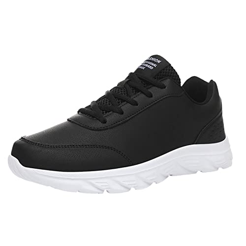 Herren-Sneaker aus Leder, legere Sneaker, leichte Wanderschuhe, modisch, einfarbig, einfache Schuhe, rutschfest, klobig, Laufschuhe, bequeme Arbeitsschuhe, atmungsaktiv, Arbeitsschuhe, weiß, 39 EU von ARTRAY