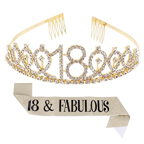 ARTSEWPLY 1satz Geburtstag Krone Und Schärpe Für Mädchen Dekorative Feier Goldene Geburtstagsausstattung Sash Für Themenpartys Und Besondere Anlässe von ARTSEWPLY