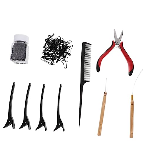 ARTSEWPLY Haarverlängerungswerkzeug Kit Tip Perlen Haareinfädler Werkzeug Und Häkelnadeln Für Haar Extensions Haar Styling Werkzeug Für Salon Und Diy von ARTSEWPLY