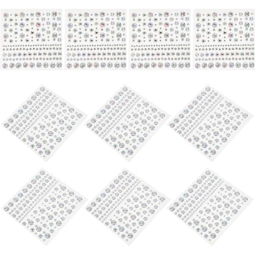 ARTSEWPLY 10 Blatt Selbstklebende Strass Aufkleber für Gesicht Bling Dekorative Rhinestone Sticker für Make Up Partys Bühnenauftritte DIY Dekorationen von ARTSEWPLY
