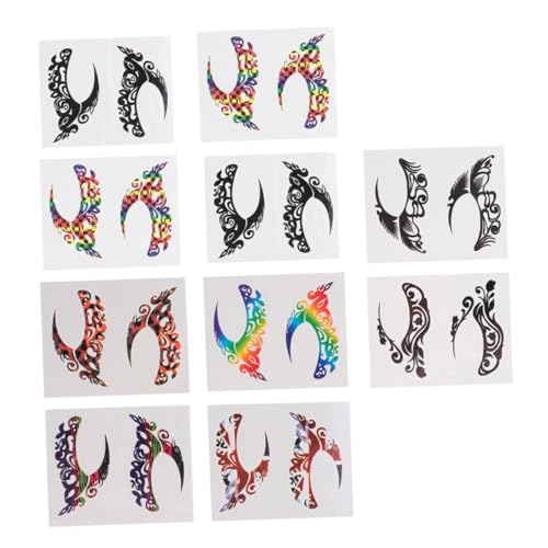 ARTSEWPLY 10 Paare Festival Eyeliner Sticker Augen Make Up Aufkleber Lidschatten Schablonen Leicht und Bequem für Party Karneval Cosplay Performance von ARTSEWPLY