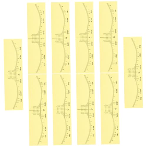 ARTSEWPLY 10 Stück Teiliges Augenbrauen Lineal Gelbe Einweg PVC Aufkleber Präzise Messung Symmetriehilfe für Augenbrauen Kompatibel mit Stift und Schablone von ARTSEWPLY
