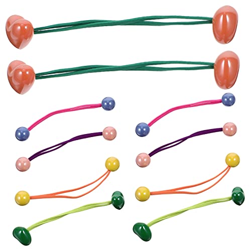 ARTSEWPLY 10 Stück Teiliges Bunte Haargummis mit Ball Anhängern Elastische Haarschleifen für Ponytails Weiche Haarbänder für Mädchen Farbenfrohe Haarseile Vielseitig Einsetzbar für Alltag von ARTSEWPLY
