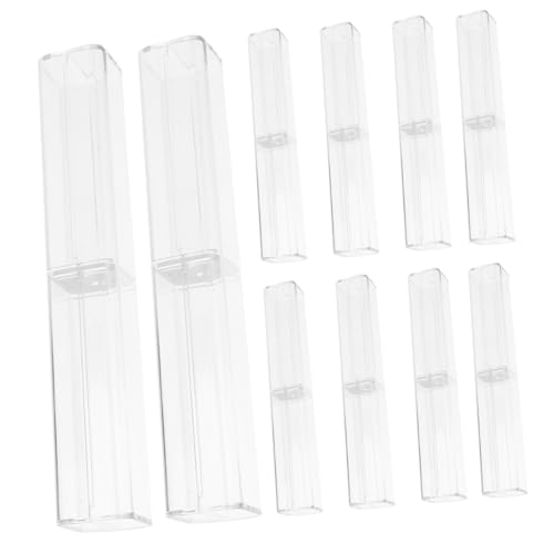 ARTSEWPLY 10 Stück Teiliges Transparentes Federmäppchen Robuster Stiftehalter mit Praktischem Deckel Multifunktionale Aufbewahrungsbox für Schüler Jungen und Mädchen für Schule und Büro von ARTSEWPLY