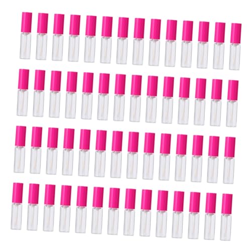 ARTSEWPLY 100 Stück Lippenpflege Fläschchen mit Rosaroter Abdeckung Transparente Lip Gloss Behälter Nachfüllbare Makeup Accessoires für Damen und Mädchen Kompakt und Reisefreundlich von ARTSEWPLY