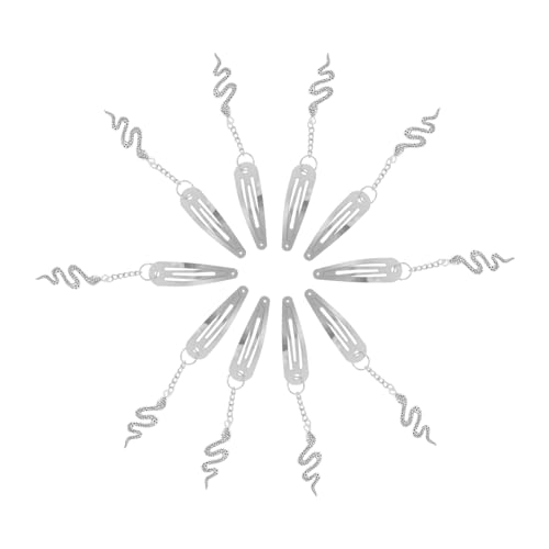 ARTSEWPLY 10stücke Metall-haarspangen Mit Druckknopf-kette Haarschmuck Mit Anhänger Für Mädchen Haarnadeln Für Frauen Und Mädchen Party-haar-accessoires von ARTSEWPLY