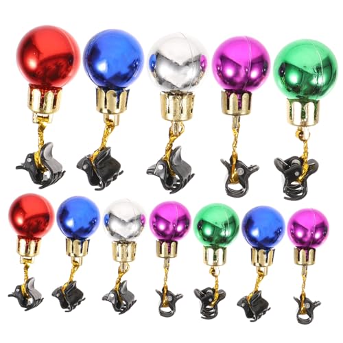 ARTSEWPLY 12 Stück Glänzende Weihnachtsbart Clips mit Glocken Bunte Gesichts Haar Ornamente für Männer für Weihnachtsfeiern und Festlichkeiten Einfache Anbringung und Wiederverwendbar von ARTSEWPLY