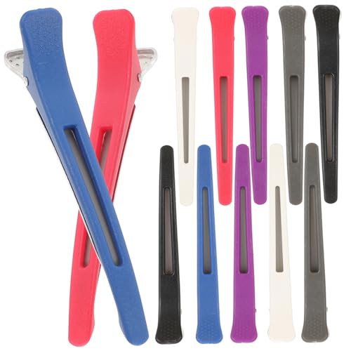 ARTSEWPLY 12 Stück Haarschneider Clips Kunststoff Duckbill Haarklammern für Friseursalons für Damen Haarstyling und DIY Haarschnitte Zufällige Farben Zufällige Farbe Zufällige Farbe von ARTSEWPLY