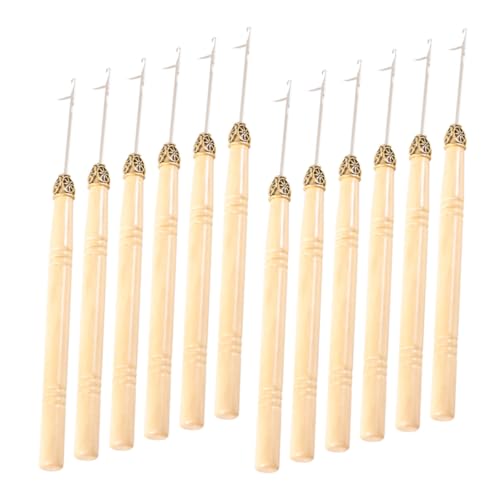 ARTSEWPLY 12 Stück Teiliges Dreadlocks Häkelnadel mit Holzgriff Langlebiges Haarverlängerung Werkzeug Sanfte Oberfläche Schützt Haar und Kopfhaut Komfortabel und Einfach zu Bedienen für von ARTSEWPLY