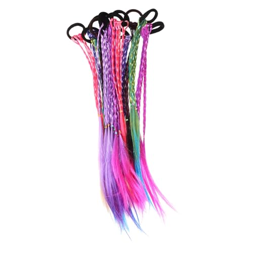 ARTSEWPLY 12 Stück Teiliges Geflochtene Haarverlängerungen mit Elastischem Gummiband Synthetische Flecht Extensions in Bunten Farbverläufen Hitzebeständig für Mädchen und Frauen Vielseitig von ARTSEWPLY