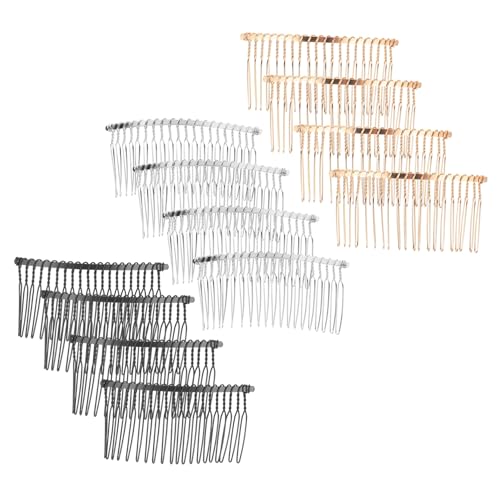 ARTSEWPLY 12 Stück Teiliges Haarkamm Metall mit Zähnen Rostbeständig Glatte Oberfläche Haarkämme für Frauen Vielseitig Einsetzbar bei Hochzeit Party und Alltag Farben Gold von ARTSEWPLY