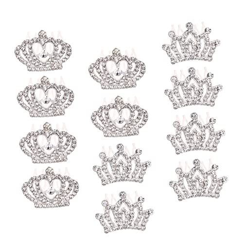 ARTSEWPLY 12 Stück Teiliges Haarkamm mit Funkelnder Krone Eleganter Kopfschmuck für Fotoshootings und Mädchenpartys Strahlendes Tiara design Geeignet für Hochzeit Geburtstag Festliche von ARTSEWPLY