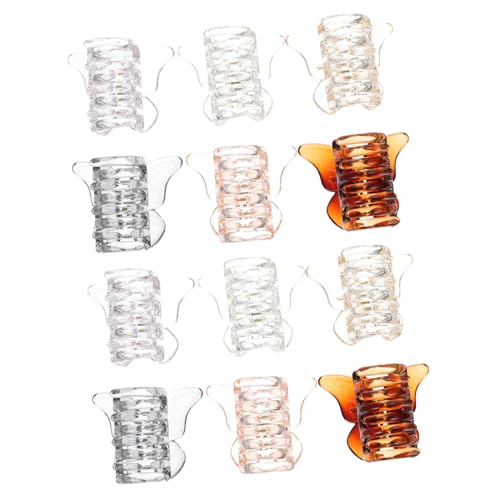 ARTSEWPLY 12 Stück Teiliges Haarklammern Damen Schmetterling Haarspangen Mittlere Transparente Bunte Farben Rutschfeste Klammern für Dickes und Dünnes Haar für Alltag Büro und Reisen von ARTSEWPLY