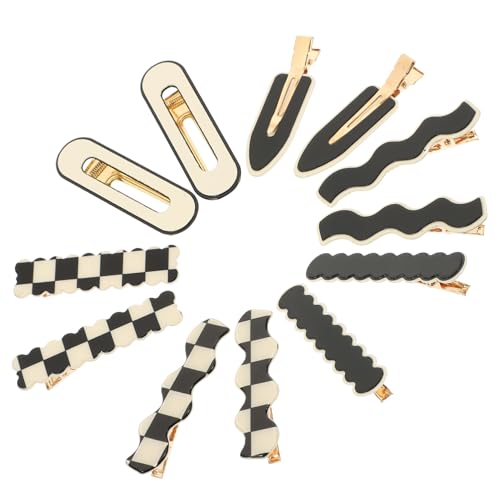 ARTSEWPLY 12 Stück Teiliges Haarklammern im Schwarz weißem Schachbrettmuster Leichte Langlebige Duckbill haarspangen für Mädchen und Frauen Vielseitig Einsetzbar für Flechtfrisuren Partys von ARTSEWPLY