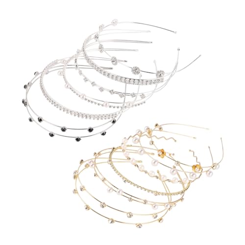 ARTSEWPLY 12 Stück Teiliges Haarreif Set mit Rosen und Perlenverzierung Modischer Langlebiger Kopfschmuck für Damen und Mädchen Rostfrei Personalisiertes Design von ARTSEWPLY