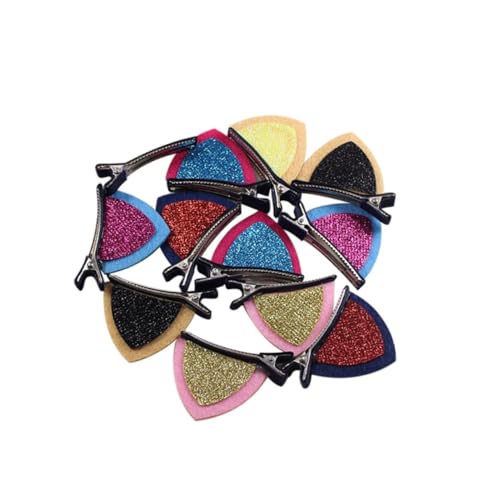 ARTSEWPLY 12 Stück Teiliges Katzenohren Haarspangen mit Alligator clips für Mädchen Rutschfeste Haarklammern Doppelseitig Bunte Haarschmuck für Alltag Party Cosplay und Geschenk von ARTSEWPLY