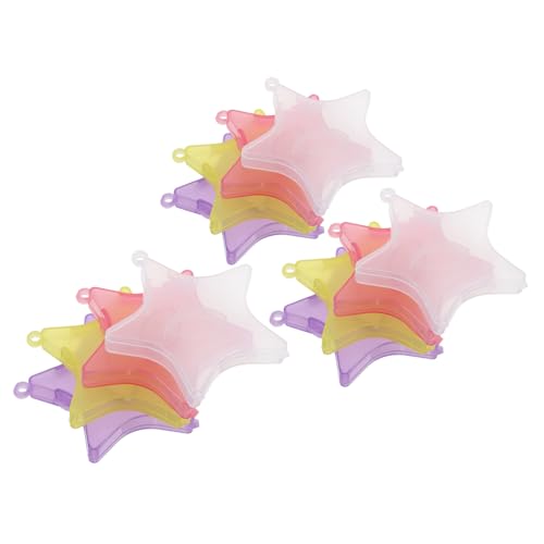 ARTSEWPLY 12 Stück Teiliges Sternförmige Wimpernboxen Tragbare Kunststoff Wimpern Aufbewahrungsboxen in Weiß Rot Gelb Mehrfarbig Reusable Wimpern Organizer Für Reise und Alltagsschutz von ARTSEWPLY