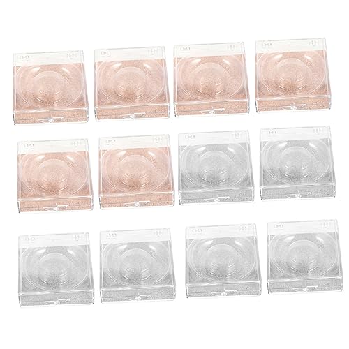 ARTSEWPLY 12 Stück Teiliges Transparentes Wimpernbox mit Glitter Quadratische und Runde Aufbewahrungsbehälter aus Kunststoff Leichter Eyelash Organizer mit Attraktiven Kartenpapier von ARTSEWPLY