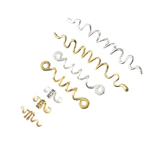 ARTSEWPLY 16 Stück Teiliges Haarschmuck Zöpfe Manschetten und Spiral haarperlen Leicht Sicher Haltend zum Flechten und Gestalten Modischer Dreadlock frisuren von ARTSEWPLY