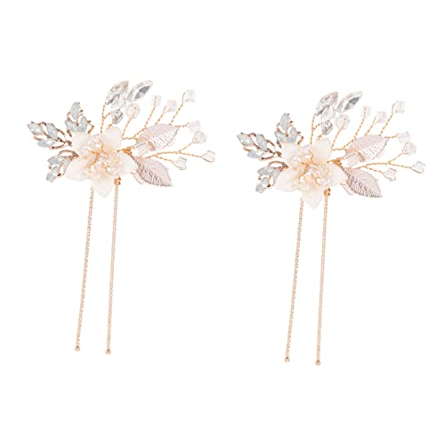 ARTSEWPLY 1Paar Brauthaargabel mit Strasssteinen Blumenhaarnadel für Hochzeiten und Festlichkeiten Glänzendes Haaraccessoire für Damen und Haargabeln für Unvergessliche von ARTSEWPLY