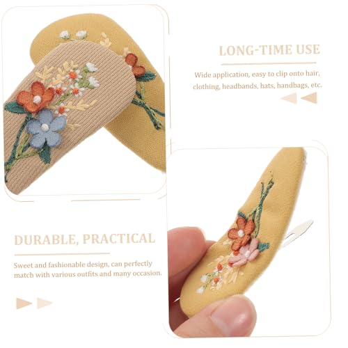 ARTSEWPLY 2 Paare Stoff Haarspangen Süße Haarnadeln mit Vintage Blumenmuster Weiche Haarschmuck für Mädchen Hautfreundlich und Bequem Geeignet für Zopf Dutt und Flechtfrisuren von ARTSEWPLY