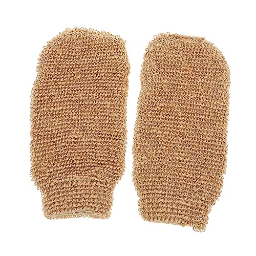 ARTSEWPLY 2 STÜCK Jute Peelinghandschuhe Exfolierende Duschhandschuhe für Sanfte Körperreinigung für Damen und Herren Hautfreundlich und Tragbar für Zuhause und Reisen von ARTSEWPLY