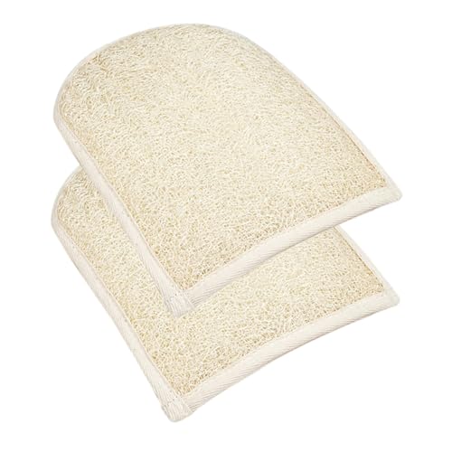 ARTSEWPLY 2 Stck Peelinghandschuhe aus Natürlichem Luffa Material Stark Exfolierend Gründliches Körperpeeling Sanfte Hautreinigung Reich Schäumend Wiederverwendbar für Damen und Herren von ARTSEWPLY