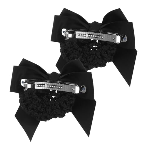 ARTSEWPLY 2 Stck Teiliges Haarnetz mit Schleifen Haarspange Eleganter Haarnetz Clip für Damen Geeignet für Beruf und Alltag Haarschmuck Schwarz von ARTSEWPLY