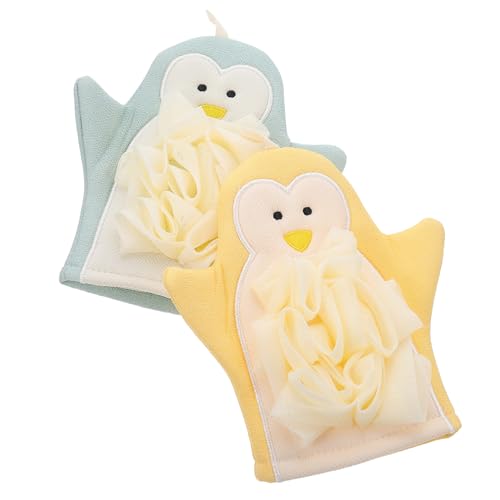 ARTSEWPLY 2 Stück Badetücher Multifunktionale Peeling Handtücher mit Cartoon Sanfte und Exfoliation für Strahlende Haut für Tägliche Baden Gelb Blau von ARTSEWPLY
