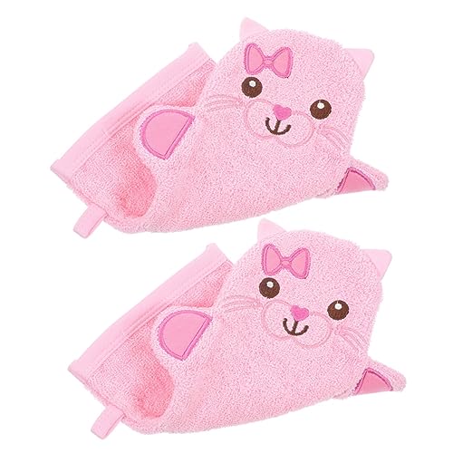 ARTSEWPLY 2 Stück Badetücher mit Süßem Katzenmotiv Große Weiche Waschlappen Handschuhe für Schäumend Sanfte Körperreinigung und Peeling Hautfreundlich für Sanfte Babypflege von ARTSEWPLY