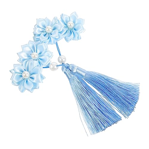 ARTSEWPLY 2 Stück Blauer Blumen Haarclip mit Quaste Leichte Haarnadeln für Mädchen Traditionelle Haarschmuck Dekoration für Hochzeit Geburtstag Feierlichkeiten und Alltagsstyling von ARTSEWPLY