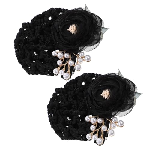 ARTSEWPLY 2 Stück Blumen haarnetz Clips Stoff metall Haarnetz halter für Damen Sichere Befestigung Vielseitige Haarschmuck für Dutt frisuren Eleganter Halt bei Formellen Anlässen und Alltag von ARTSEWPLY