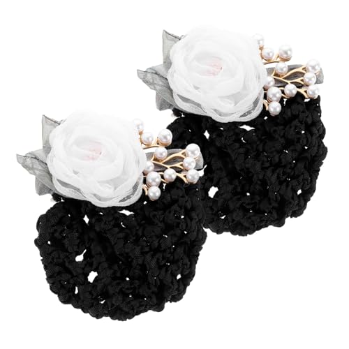 ARTSEWPLY 2 Stück Blumen haarnetz für Damen Eleganter Haarklammer Haar bun netz Geeignet für Dickes und Dünnes Haar für Stewardess Kellnerin und Büro Hält Haare Ordentlich und Kühl von ARTSEWPLY