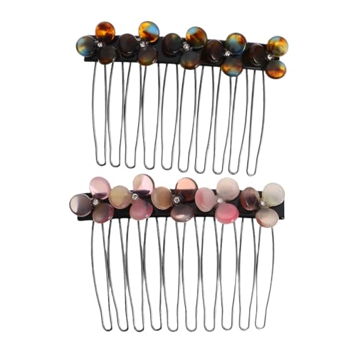 ARTSEWPLY 2 Stück Blumige Haarkämme aus Acetat Leicht und Ergonomisch Vielseitig für Hochzeit Büro und Alltag Damen Seitliche Haarspangen zur Einfachen Frisurgestaltung von ARTSEWPLY