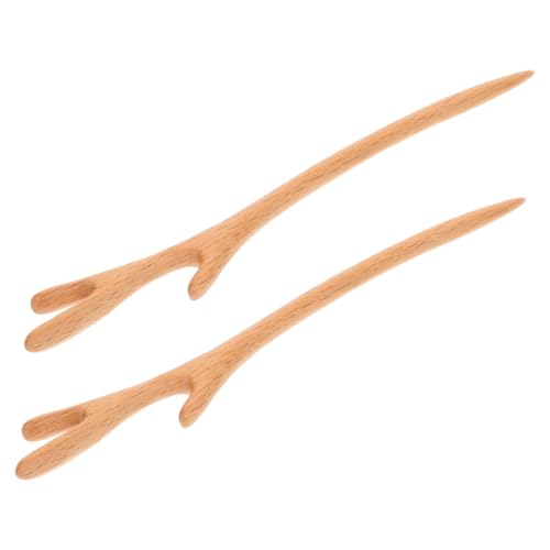 ARTSEWPLY 2 Stück Chinesische Haarnadeln aus Holz Vintage Haarschmuck mit Geschnitztem Design Dekorative Haarnadeln für Damen Zuverlässiger Sitz für Hochsteckfrisuren bei Festen und Alltag von ARTSEWPLY