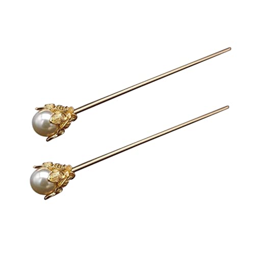 ARTSEWPLY 2 Stück Haarnadel Blatt Haarstock Essstäbchen für Haare goldene Haarclip Haarschmuck die chinesen dirndl elegant Essstäbchen für Mädchenhaare Essstäbchen mit Haarknoten Kupfer von ARTSEWPLY