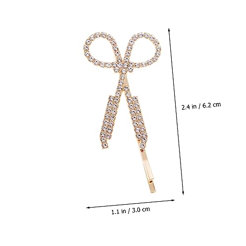 ARTSEWPLY 2 Stück Haarspangen mit Glänzenden Strasssteinen Scheren Design Umweltfreundliches Material Modischer Haarschmuck für Damen für Partys Hochzeiten und Alltag Gold und Silberfarben von ARTSEWPLY