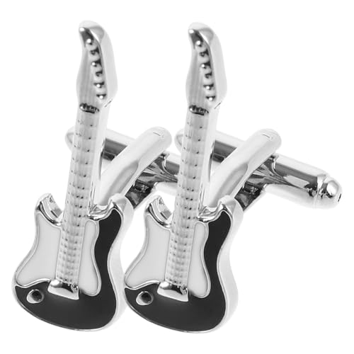 ARTSEWPLY 2 Stück Herren Manschettenknöpfe Teilig Gitarrenform Kleine Anzug Schmuck Robustes Material Antiwear Elegantes Design Für Hochzeit Party von ARTSEWPLY