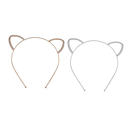 ARTSEWPLY 2 Stück Katzenohren Haarreif mit Strass Dekorative Katzenohren Haarschmuck für Mädchen für Partys und Festliche Anlässe und Gold ARTSEWPLY 2 Stück Katzenohren Haarreif mit Strass Dekorative Katzenohren Haarschmuck für Mädchen für Partys und Festliche Anlässe und Gold von ARTSEWPLY