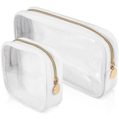 ARTSEWPLY 2 Stück Kosmetiktaschen Nylon Wasch und Make Up Beutel Transparente Reise Organizer für Hautpflege und Toilettenartikel mit Doppeltem Reißverschluss und Weichem Material von ARTSEWPLY